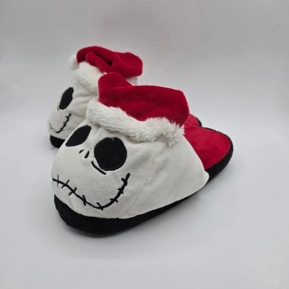 Disney Nightmare Before Christmas Jack Skellington Santa Hat Slippers Kids XL